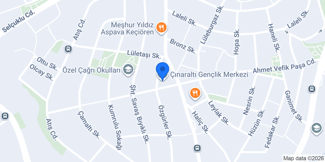 Çınaraltı Gençlik Merkezi konumu