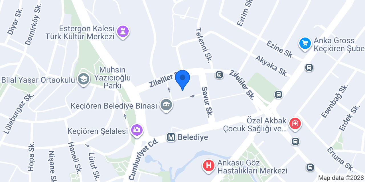 Keçiören İlçe Sağlık Müdürlüğü konumu