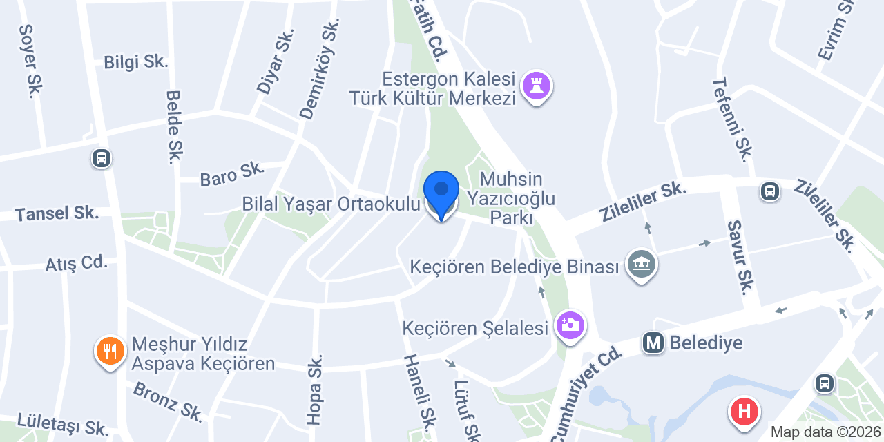 Bilal Yaşar Ortaokulu konumu