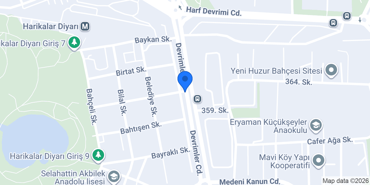 Harikalar Diyarı Akasya Taksi konumu