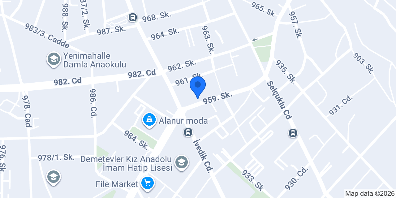 Ergül Mobilya İvedik Şubesi konumu