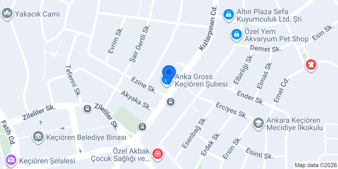 Birevim Ankara Keçiören Şubesi konumu