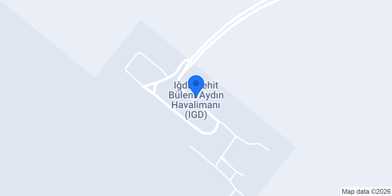 Iğdır Şehit Bülent Aydın Havalimanı (IGD) konumu