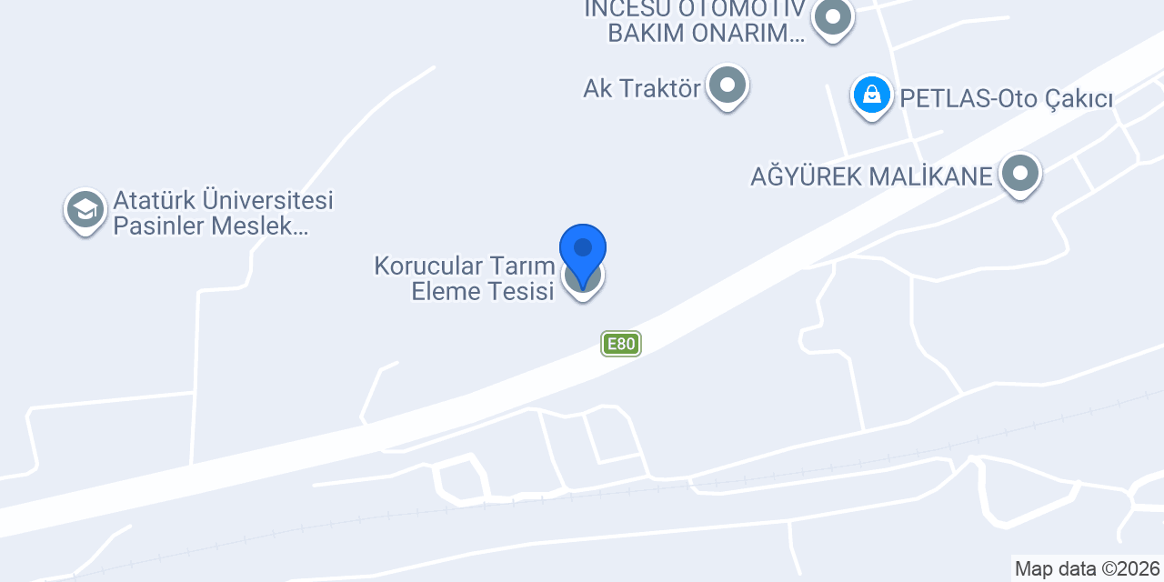 Korucular Tarım Eleme Tesisi konumu