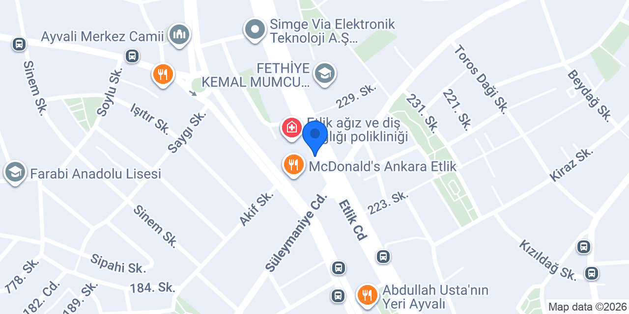 Recars Etlik konumu