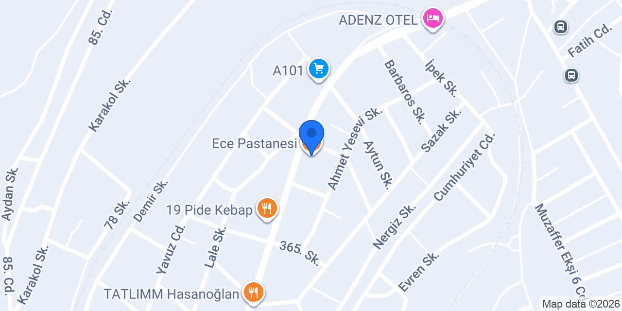 Ece Pastanesi konumu