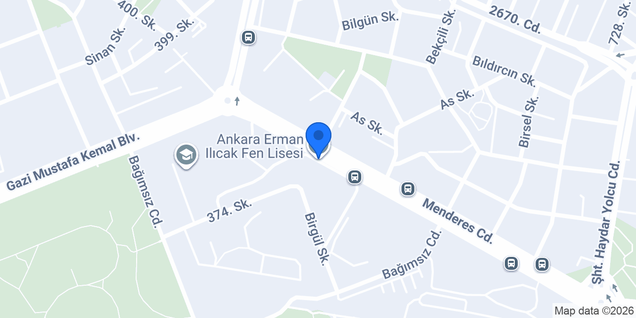 Ankara Erman Ilıcak Fen Lisesi konumu
