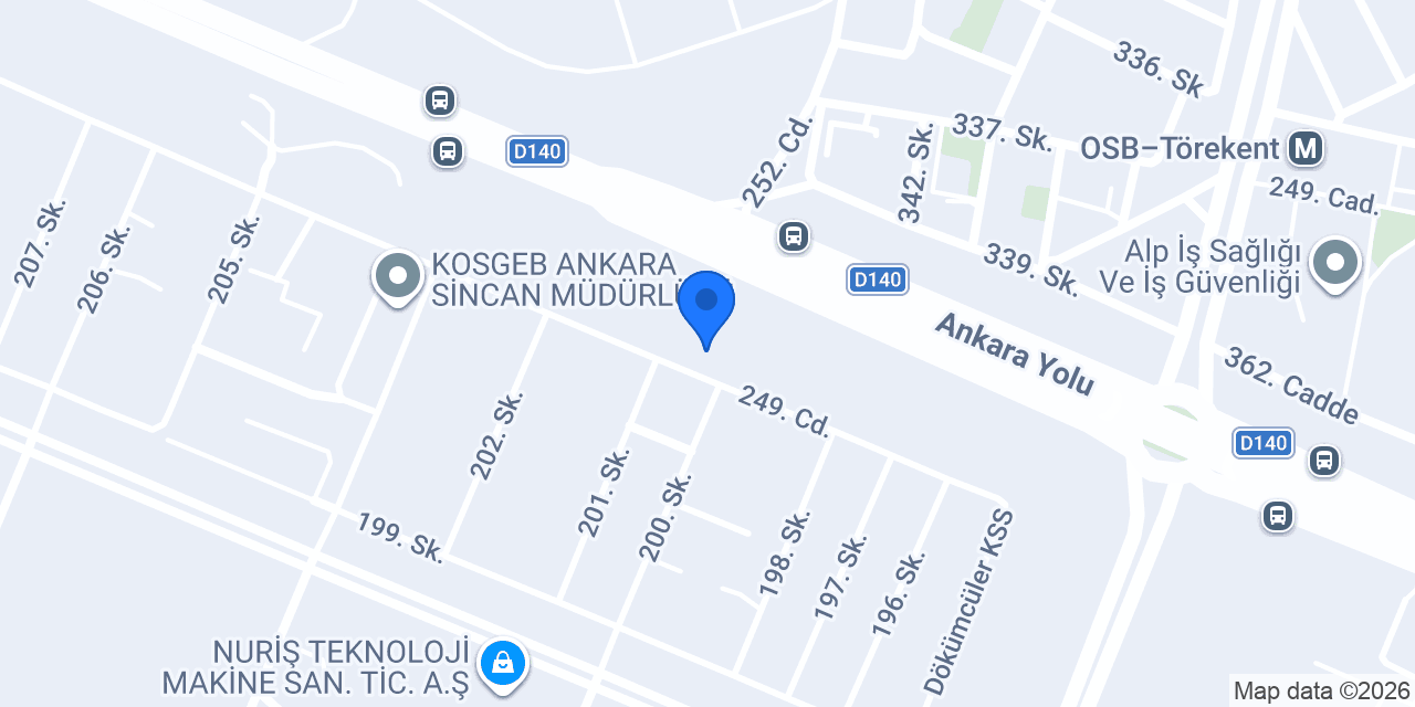 Akermak Döküm Malzemeleri konumu