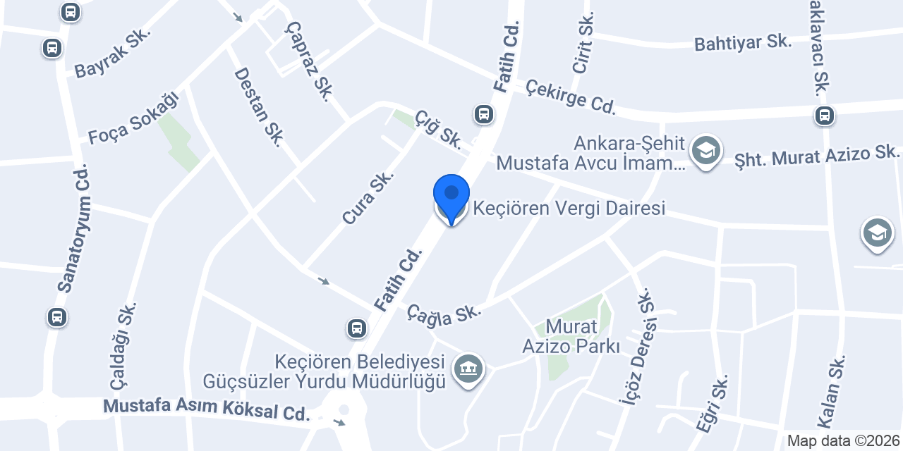 Keçiören Vergi Dairesi konumu