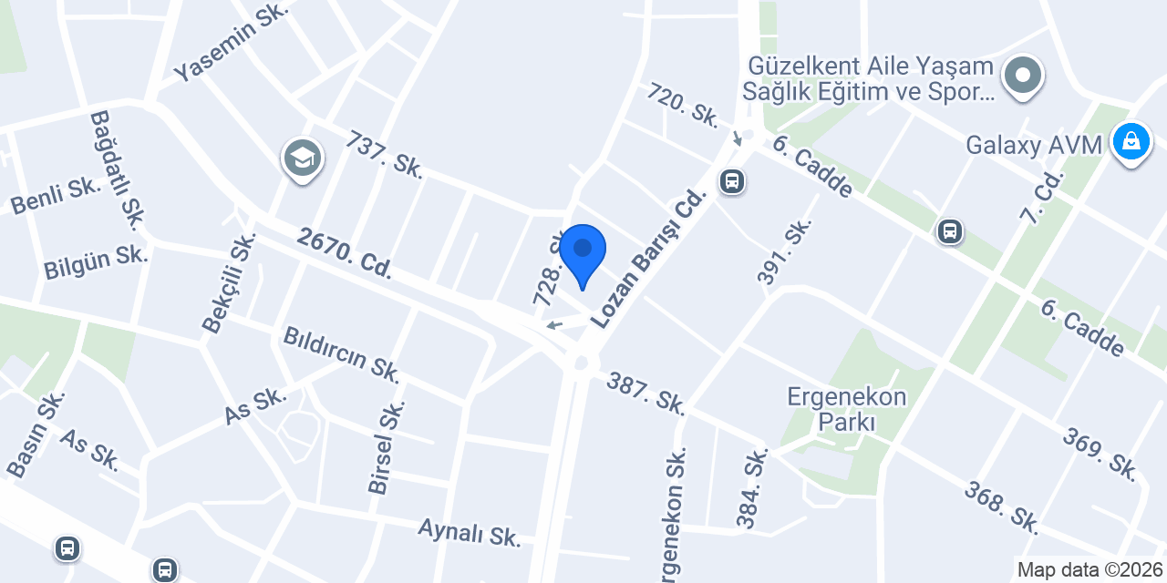 Eryaman Mavi Sürücü Kursu konumu