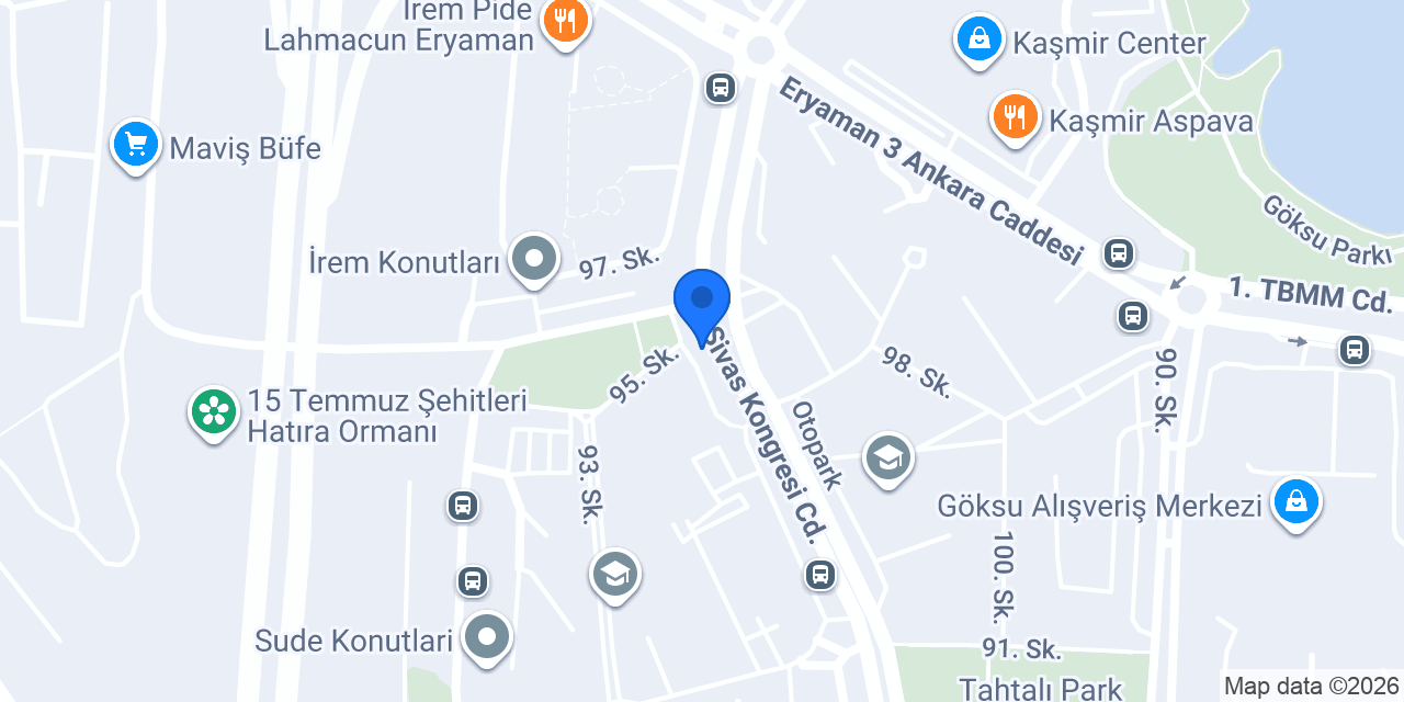 Eryaman Göksu Taksi konumu