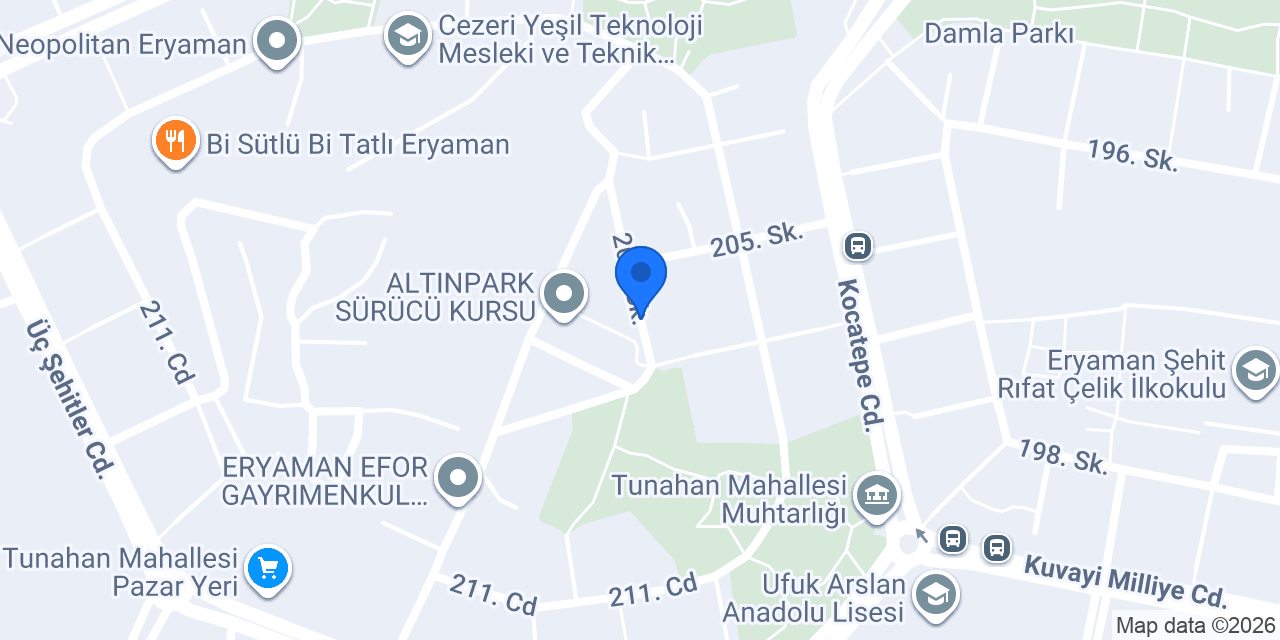 Yamaner Su Tesisat Eryaman konumu