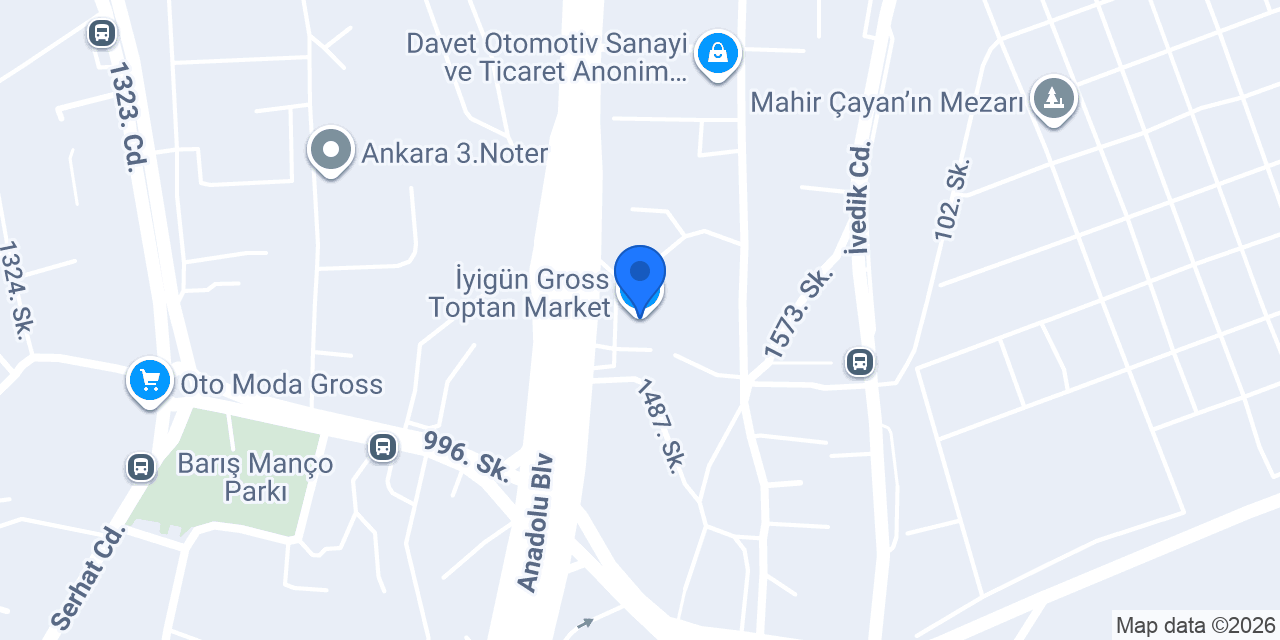 İyigün Gross Toptan Market konumu