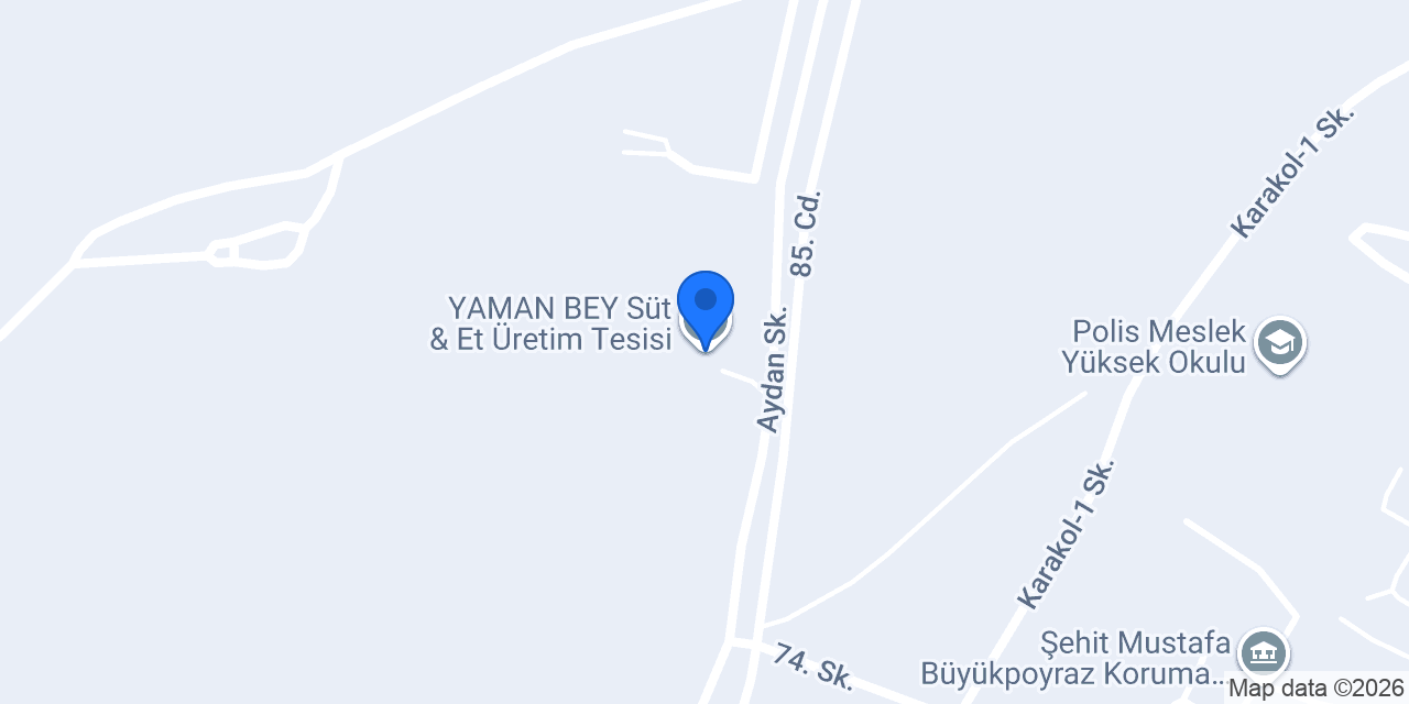 YAMAN BEY Süt & Et Üretim Tesisi konumu