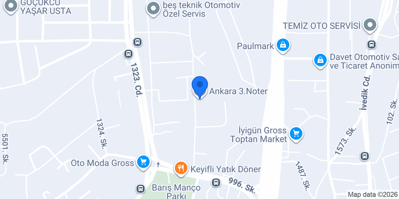 Ankara 3.Noter konumu