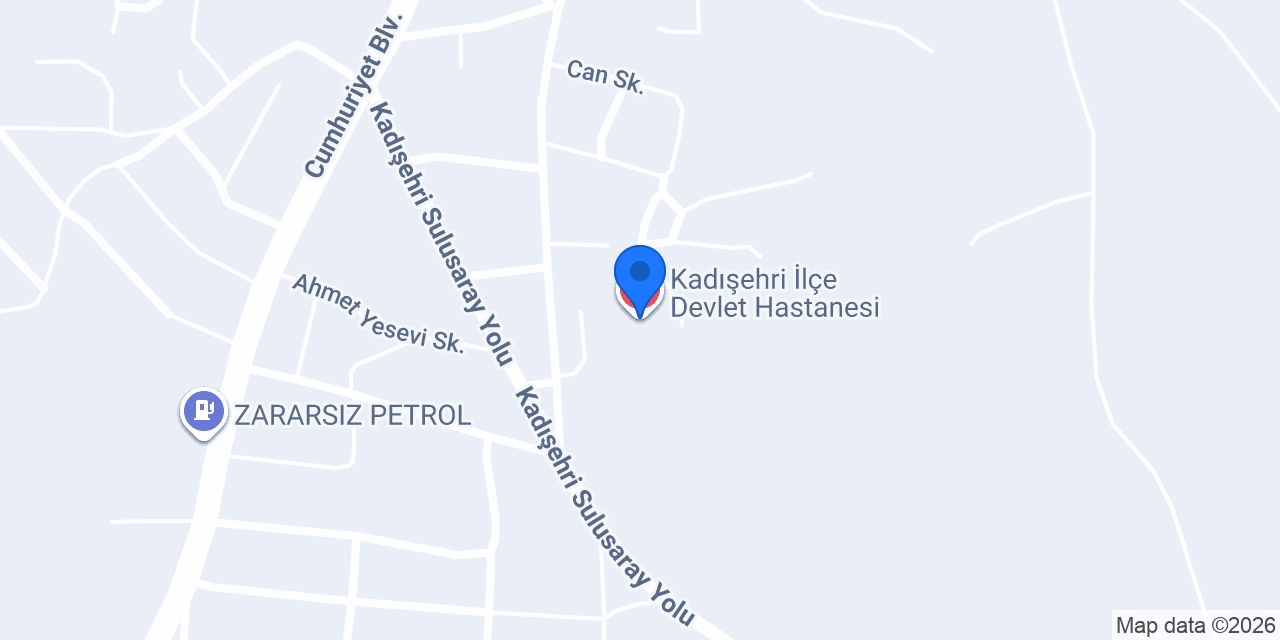 Kadışehri İlçe Devlet Hastanesi konumu
