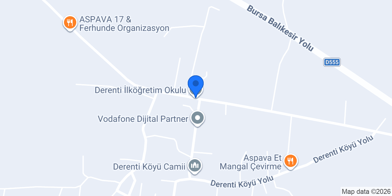 Derenti İlköğretim Okulu konumu