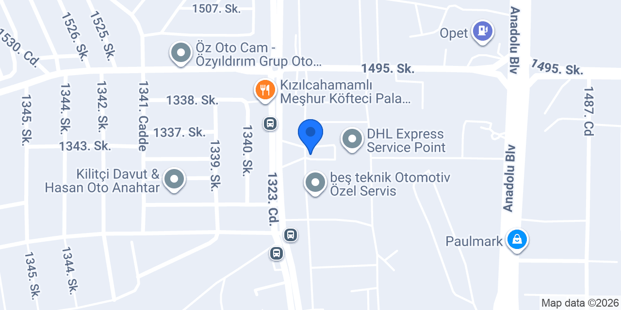 Ankara Oto Boyama konumu