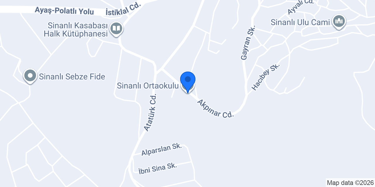 Sinanlı Ortaokulu konumu