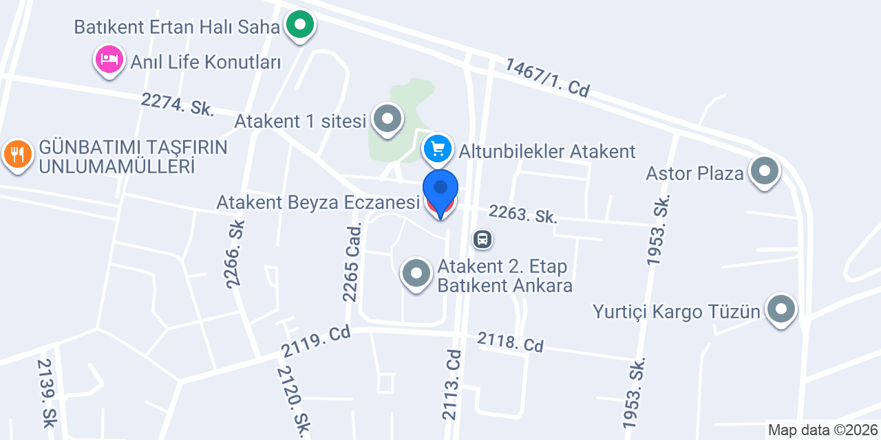 Atakent Beyza Eczanesi konumu
