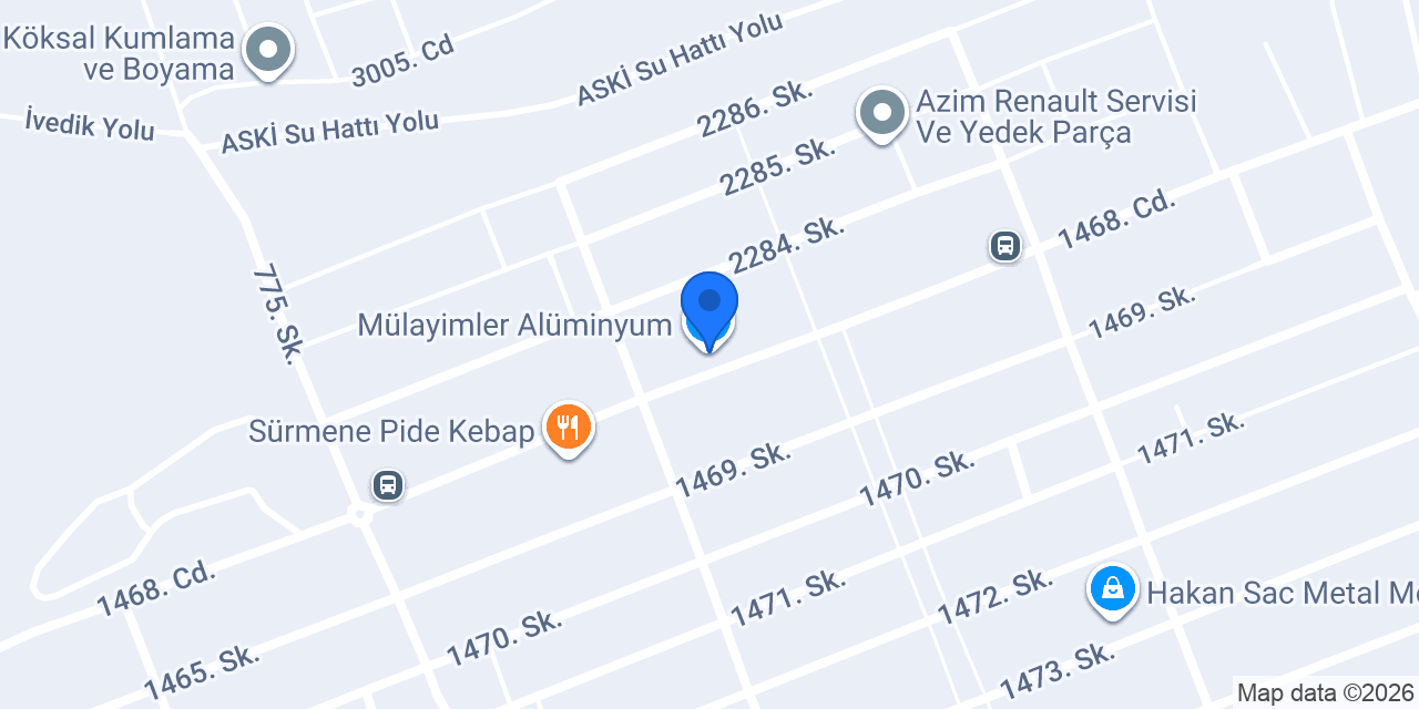 Mülayimler Alüminyum konumu