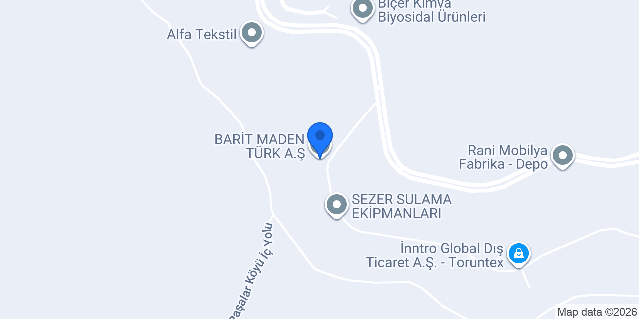 BARİT MADEN TÜRK A.Ş. konumu