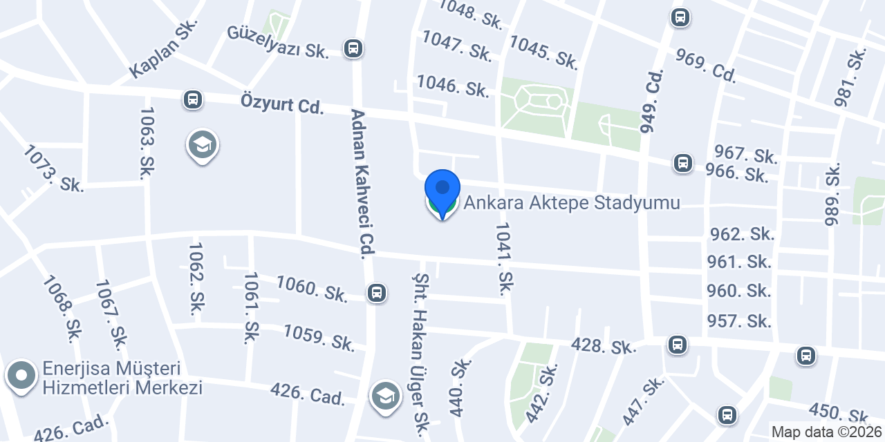 Ankara Aktepe Stadyumu konumu