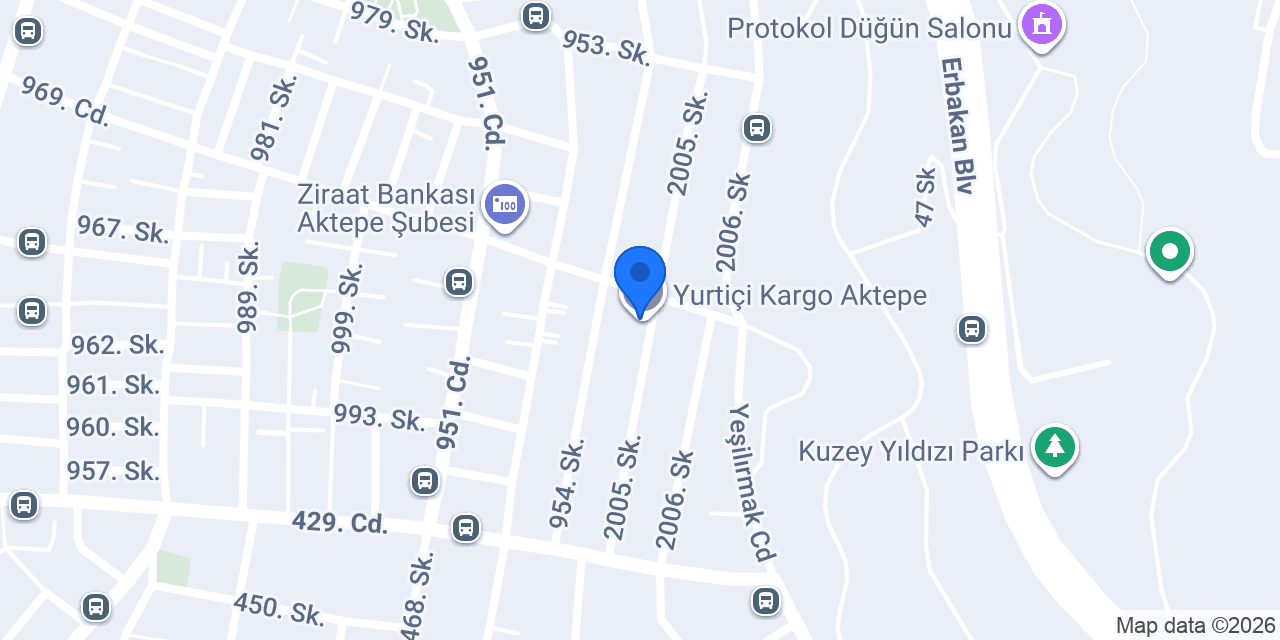 Yurtiçi Kargo Aktepe konumu