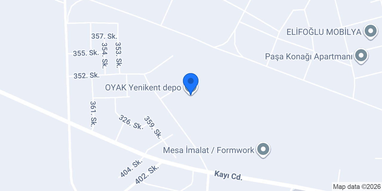 OYAK Yenikent depo konumu
