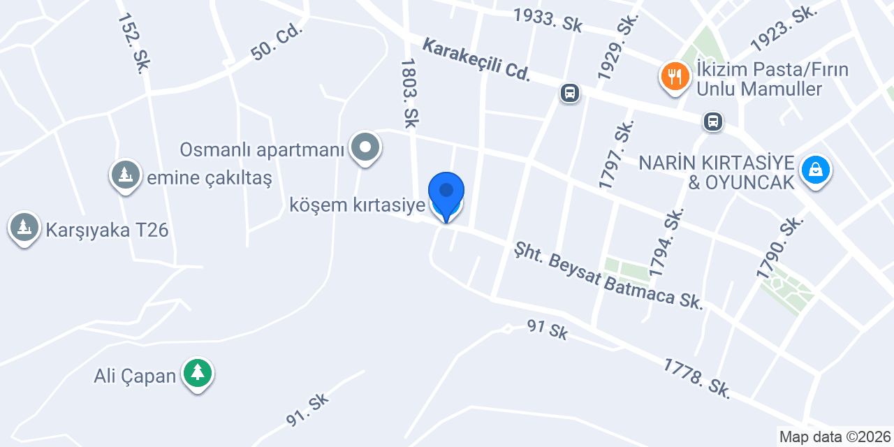 köşem kırtasiye konumu