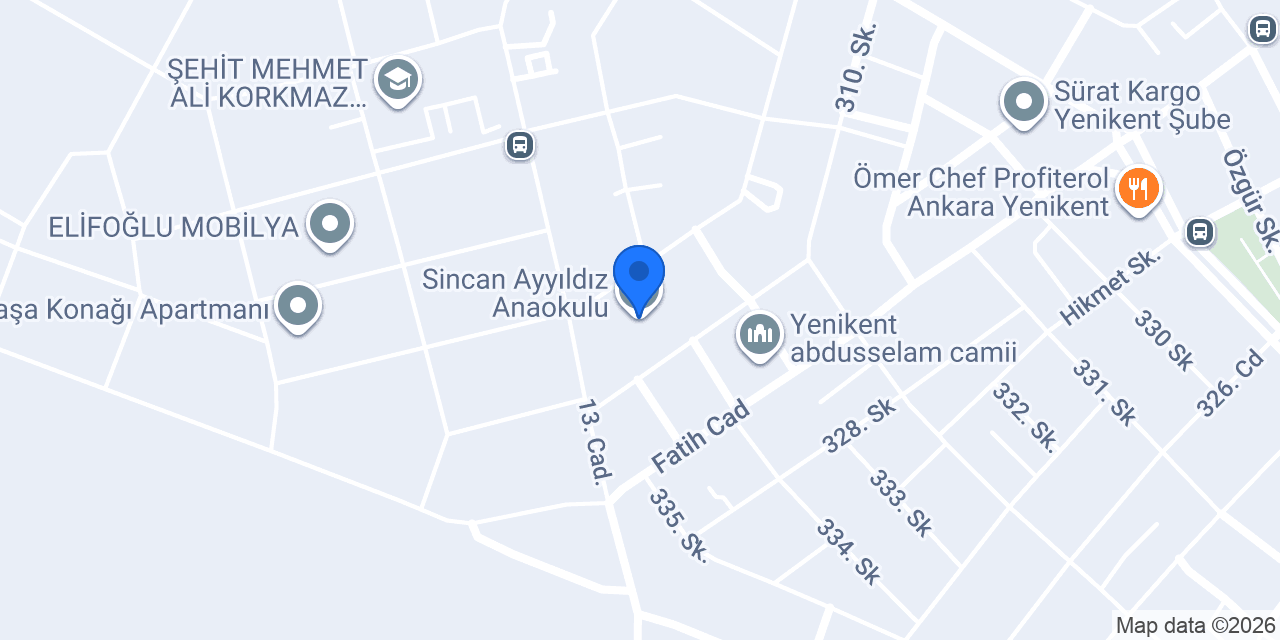 Sincan Ayyıldız Anaokulu konumu