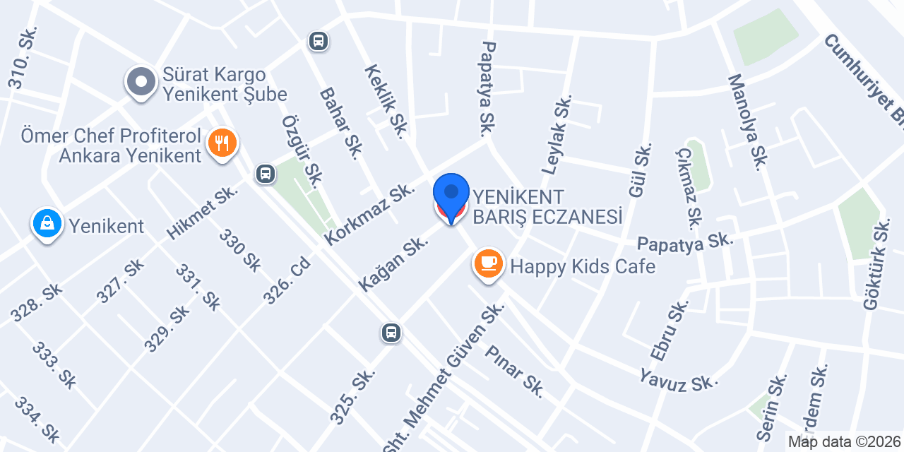YENİKENT BARIŞ ECZANESİ konumu