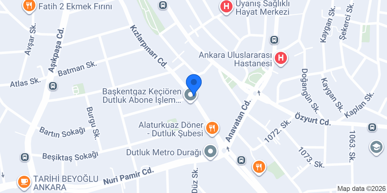 Samet Doğalgaz Proje Mühendislik 7/24 Başkent Gaz Sertifikalı Firma Keçiören/Ankara konumu