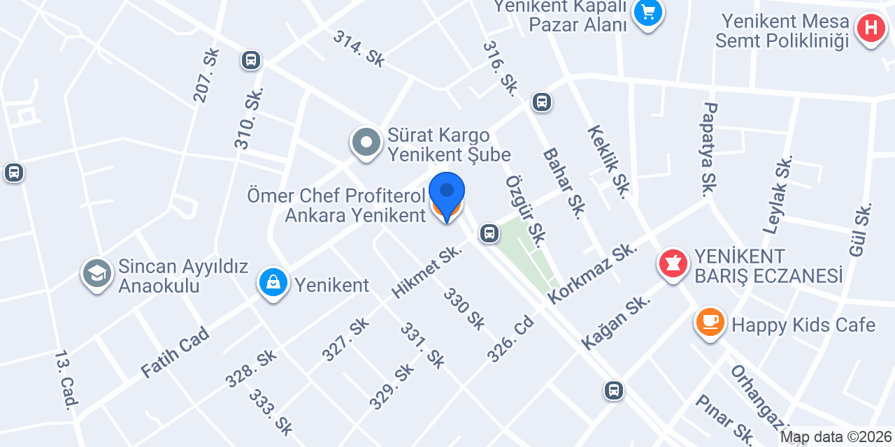 Ömer Chef Profiterol Ankara Yenikent konumu