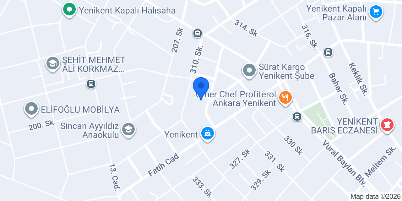 Özel Gülveren Anaokulu Yenikent Sincan Şub. konumu