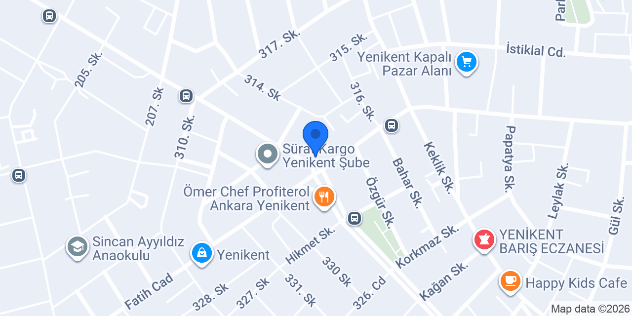 YeniMed Medikal Yenikent Sincan konumu