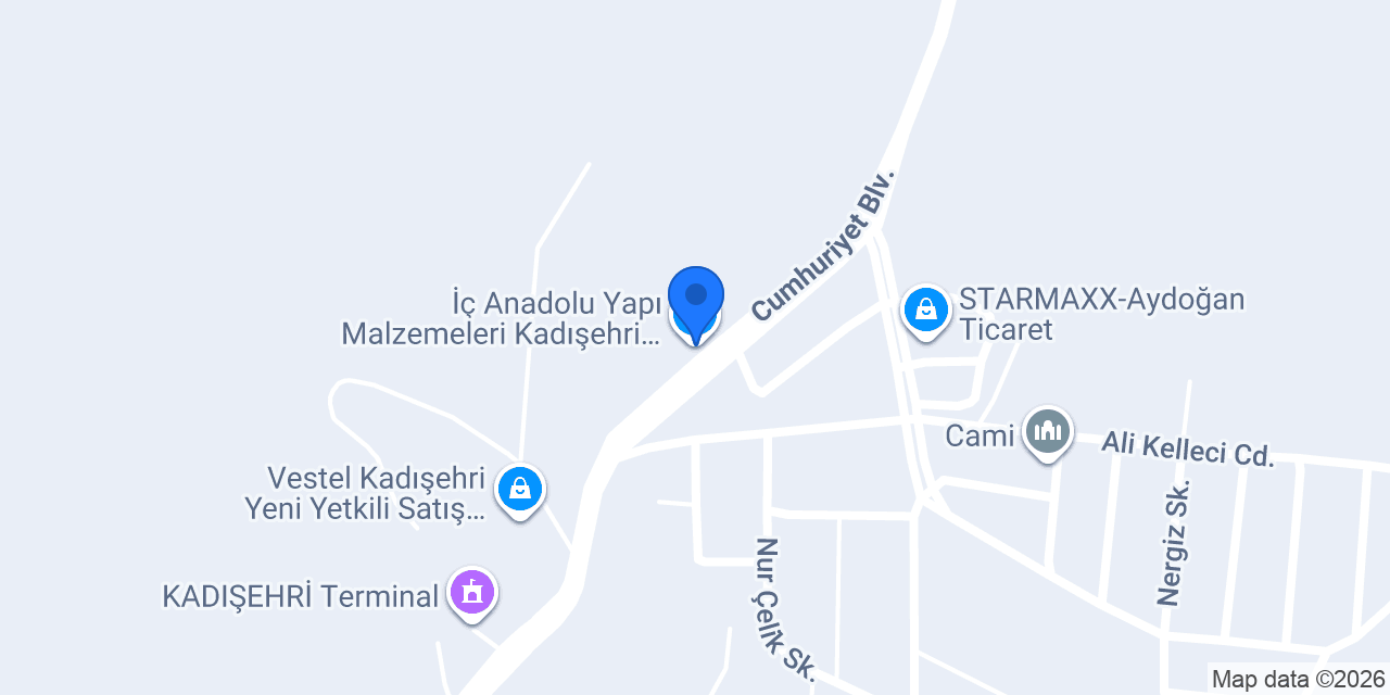 İç Anadolu Yapı Malzemeleri Kadışehri Şubesi konumu