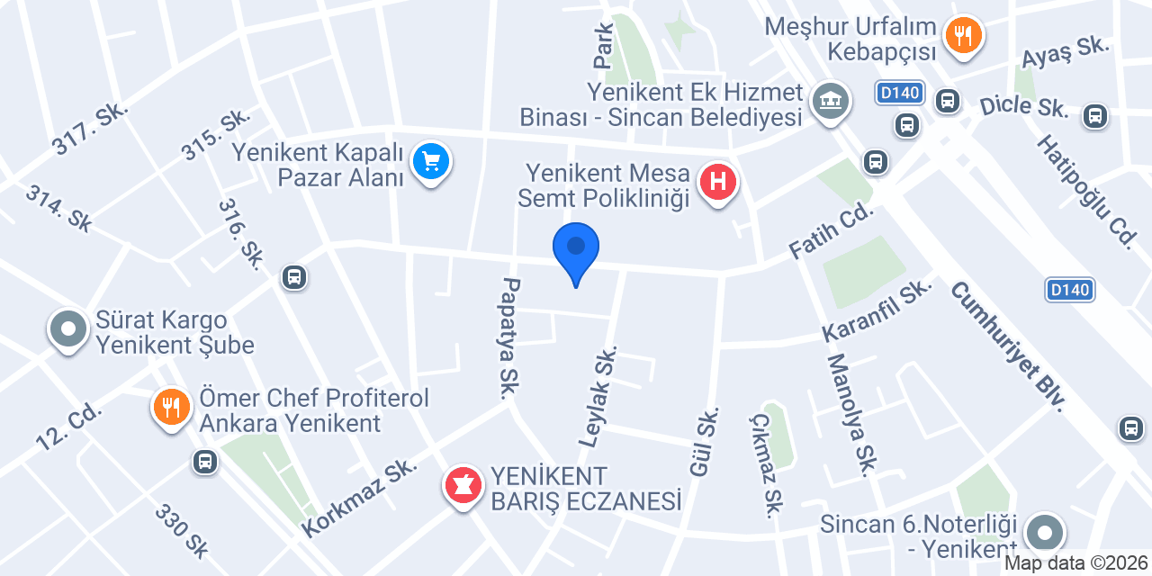 Yenikent Özdamla Sürücü Kursu konumu