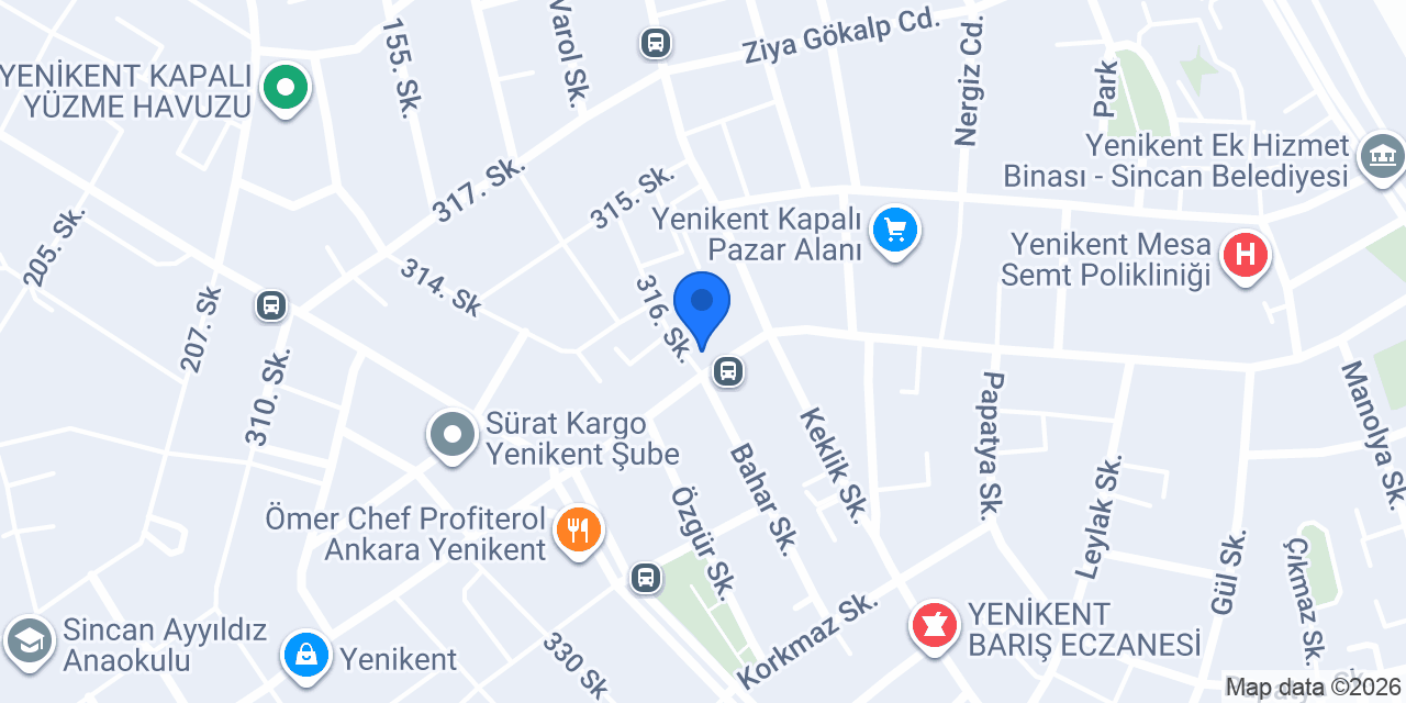İşler Kitabevleri Yenikent konumu
