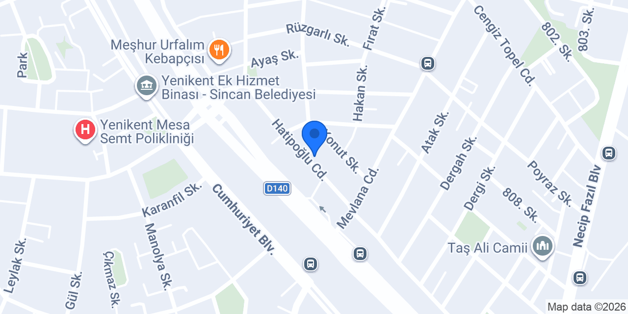 Yenikent Bereket Veteriner Kliniği konumu