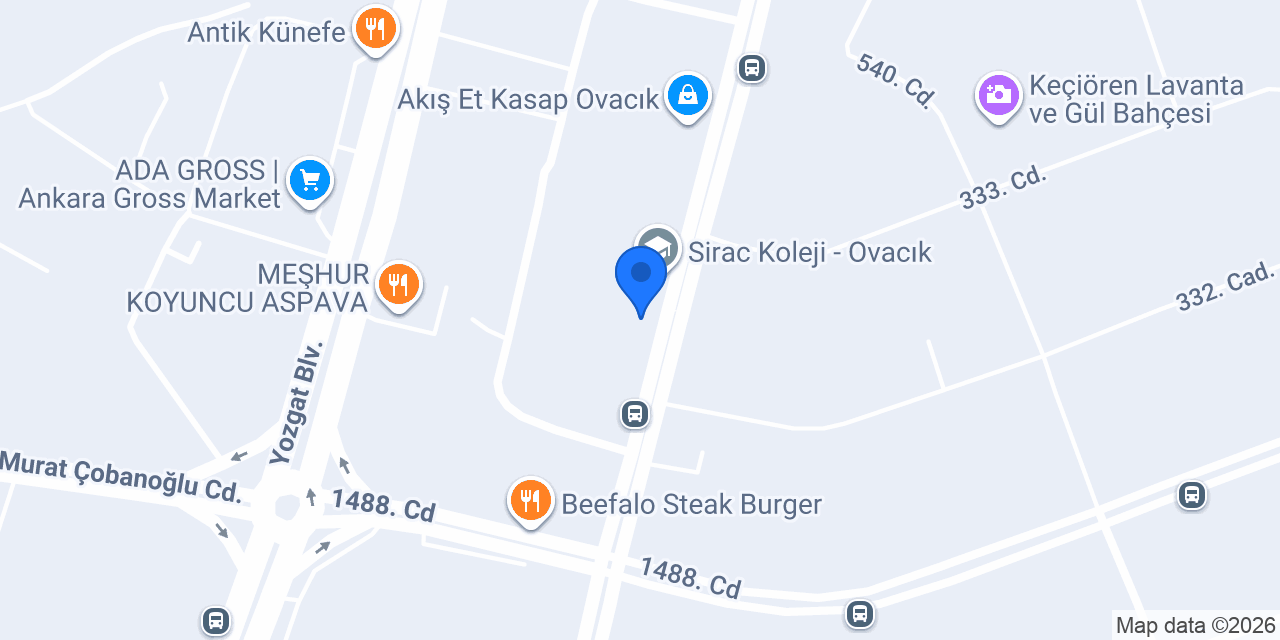 Data Koleji - Ovacık Kampüsü konumu