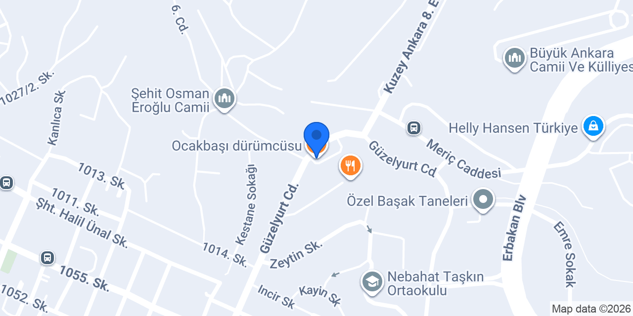 Ocakbaşı dürümcüsu konumu