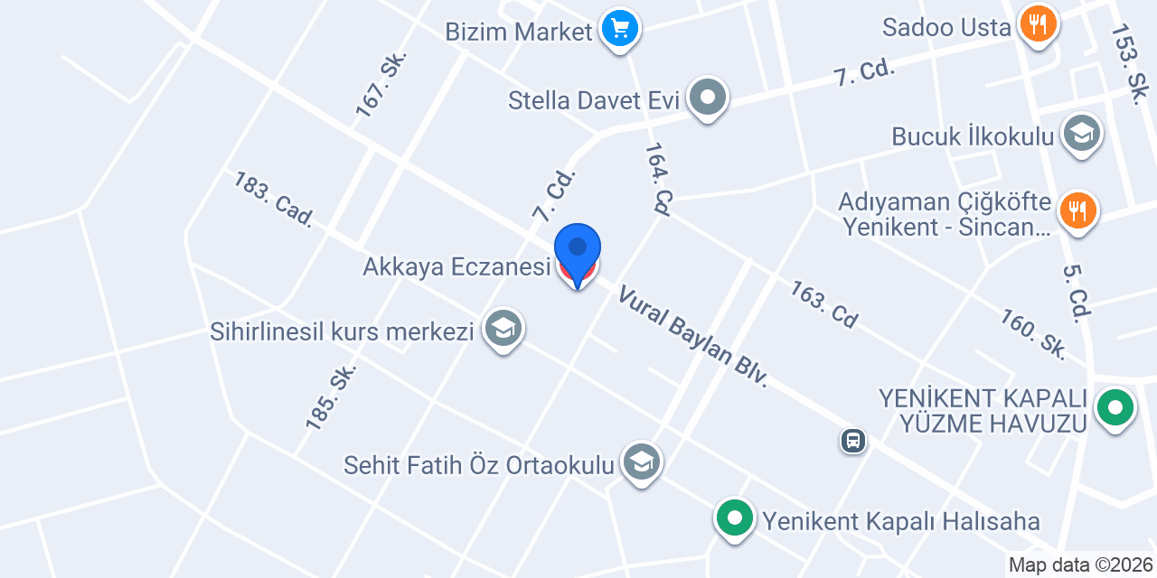 Akkaya Eczanesi konumu