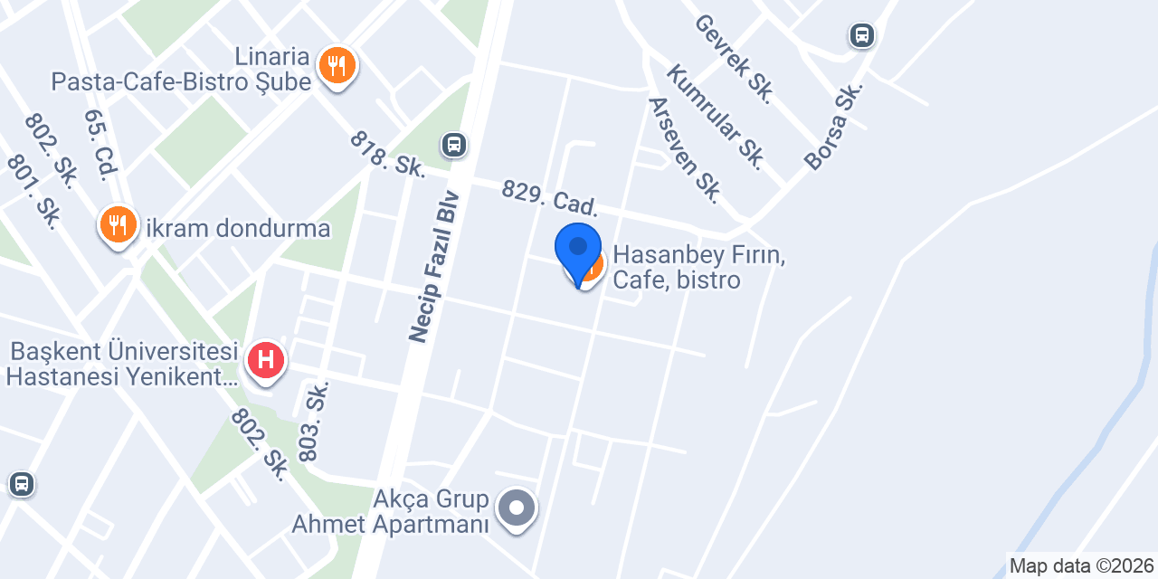 Hasanbey Fırın, Cafe, bistro konumu