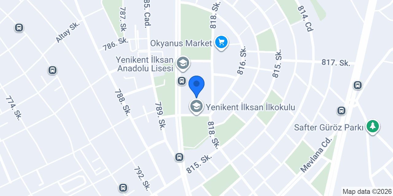 Yenikent İlksan İlkokulu konumu