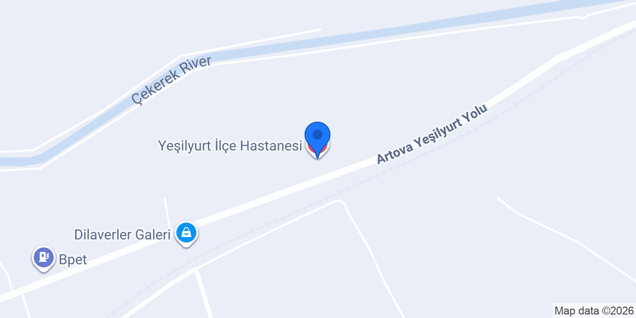 Yeşilyurt İlçe Hastanesi konumu