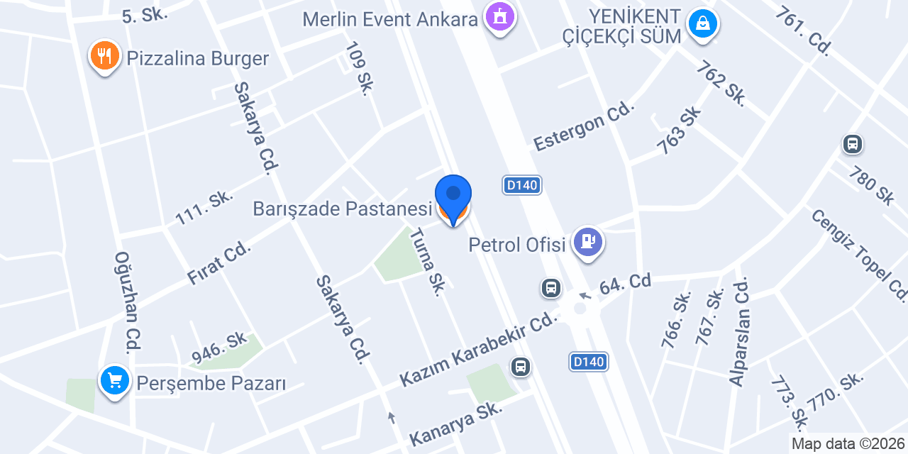 Barışzade Pastanesi konumu