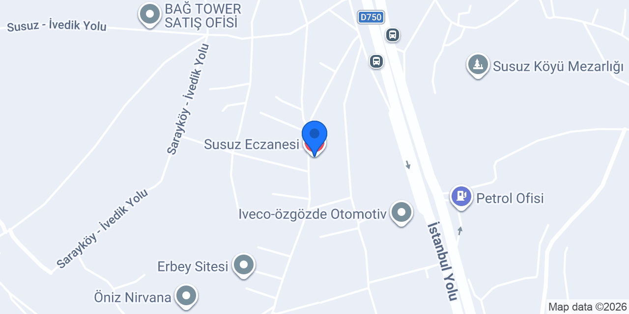 Susuz Eczanesi konumu
