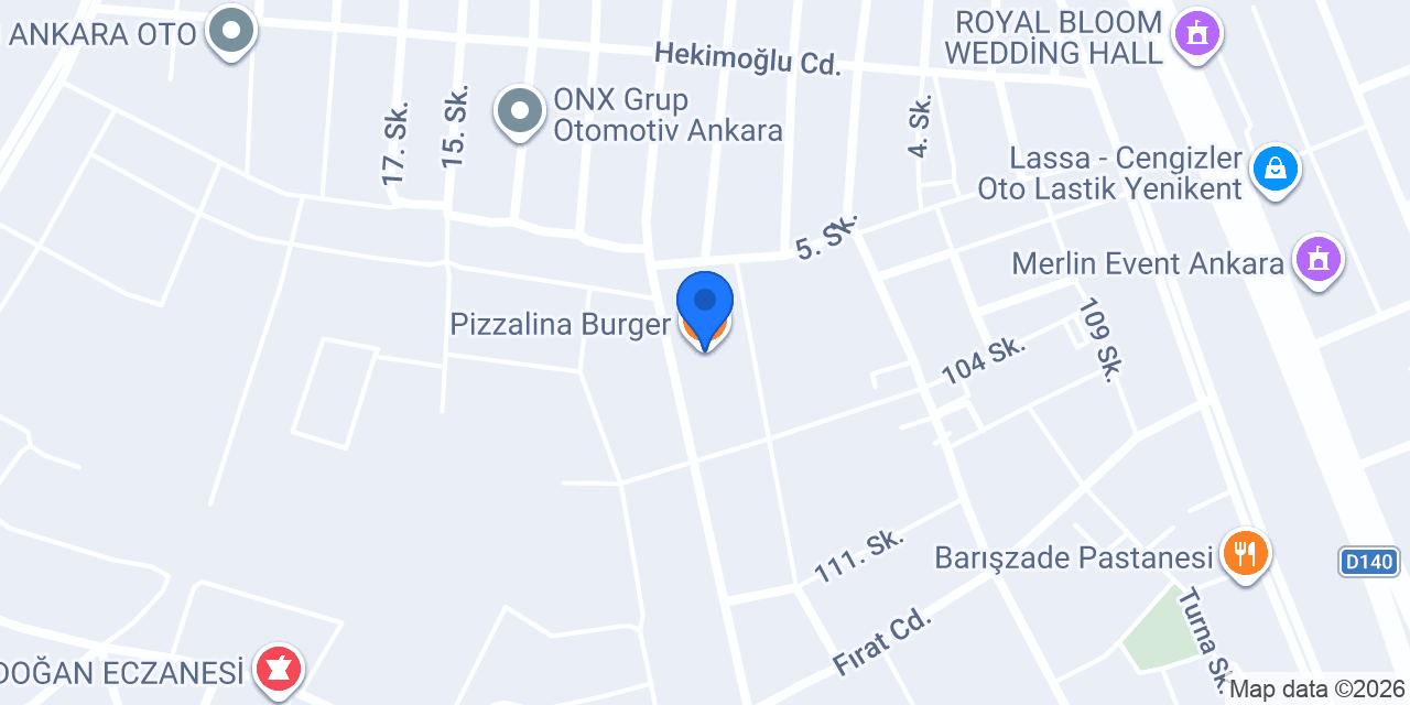Pizzalina Burger konumu