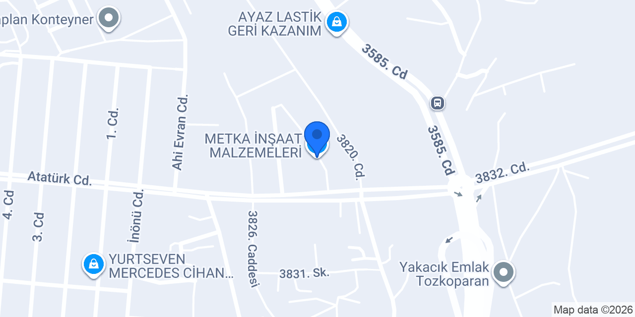 METKA İNŞAAT MALZEMELERİ konumu